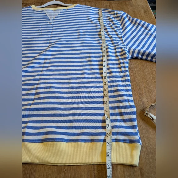 WE THE FREE Free People Classic Pullover Sweatshirt in Blue Combo Size XL - Picture 9 of 14